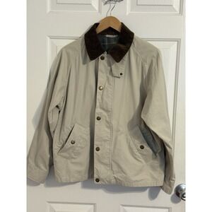 TOPTEN  Brown collar tan lined Jacket Mens Small women Medium preppy casual